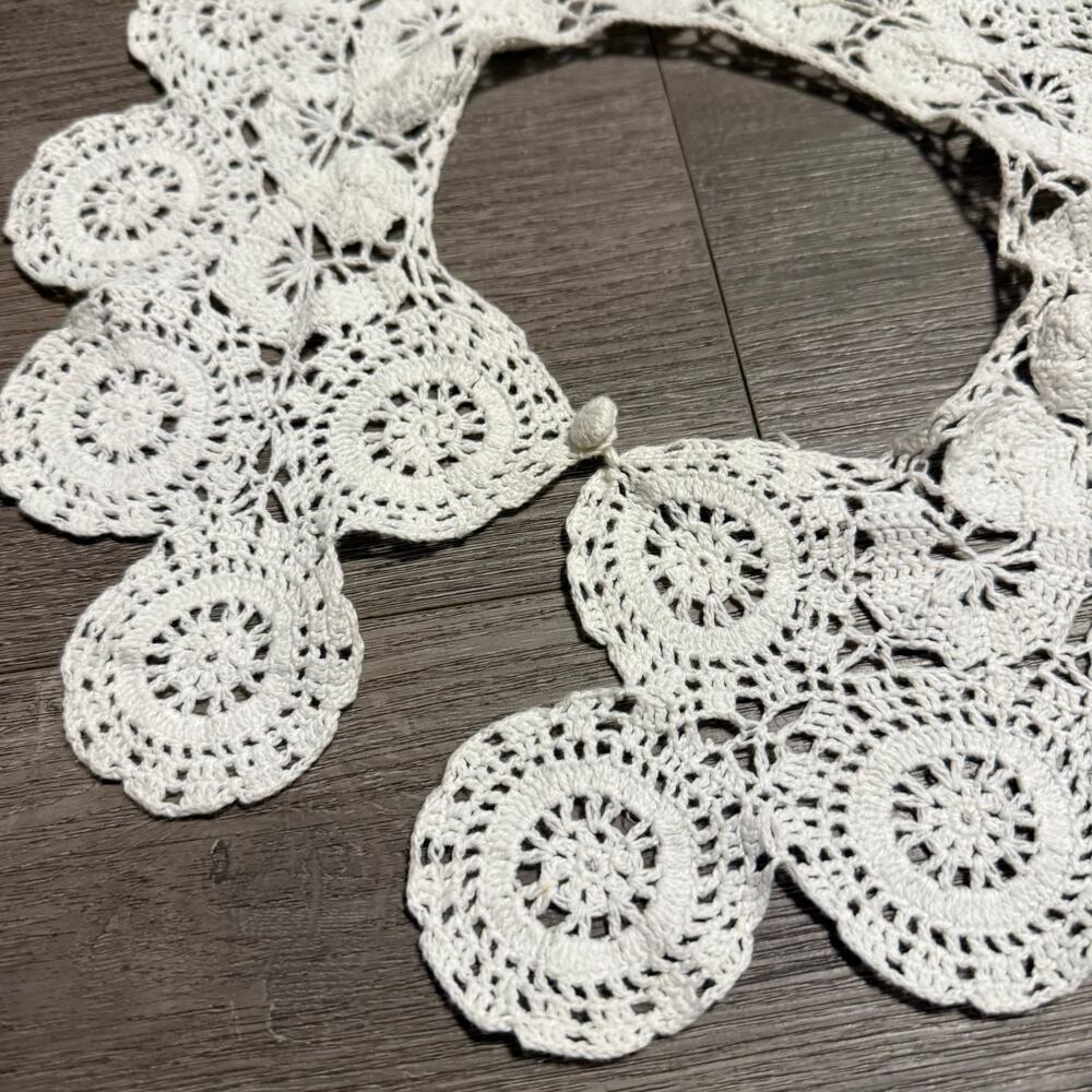 Handmade Crochet Cottagecore Victorian Lace Detachable Collar White